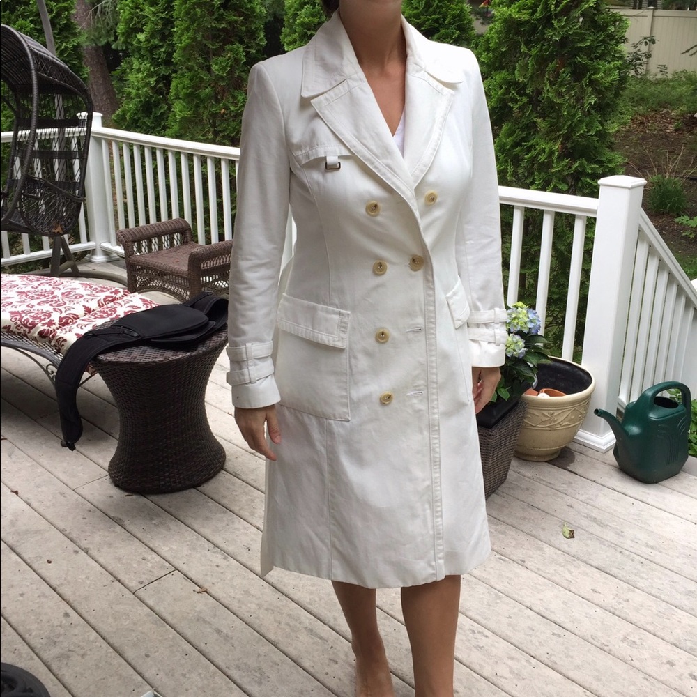 KORS White Cotton Trench Coat